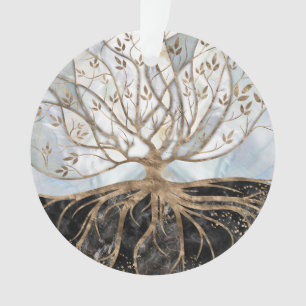 Levensboom - Pearl, Gold en Black Marble Ornament