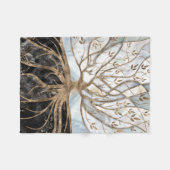 Levensboom - Pearl, Gold en zwarte marmer Fleece Deken (Voorkant (Horizontaal))
