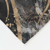 Levensboom - Pearl, Gold en zwarte marmer Fleece Deken (Hoek)