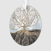 Levensboom - Pearl, Gold en zwarte marmer Ornament (voorkant)