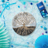 Levensboom - Pearl, Gold en zwarte marmer Papieren Bordje (Feest)