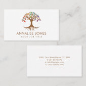 Levensboom - Regenboogblad Chakra Visitekaartje (Voorkant / Achterkant)