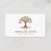 Levensboom - Regenboogblad Chakra Visitekaartje (Voorkant)