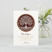 Levensboom robuust donkerrood Keltisch bedankt Kaart (Staand voorkant)