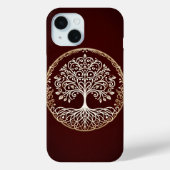 Levensboom robuust donkerrood Keltisch Case-Mate iPhone Case (Achterkant)