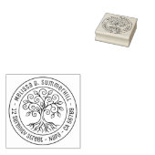 Levensboom Rond Adres V2 Rubberstempel (Gestempeld)