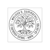 Levensboom Rond Adres V2 Rubberstempel (Afrduk)