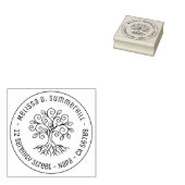 Levensboom Ronde Adres Rubberstempel (Gestempeld)