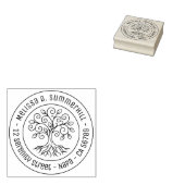 Levensboom Ronde Adres V2 Rubberstempel (Gestempeld)