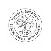 Levensboom Ronde Adres V2 Rubberstempel (Afrduk)
