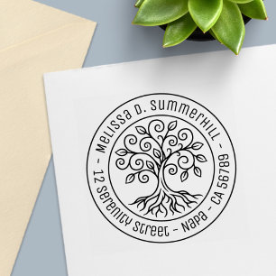 Levensboom Ronde Adres V2 Zelfinktende Stempel