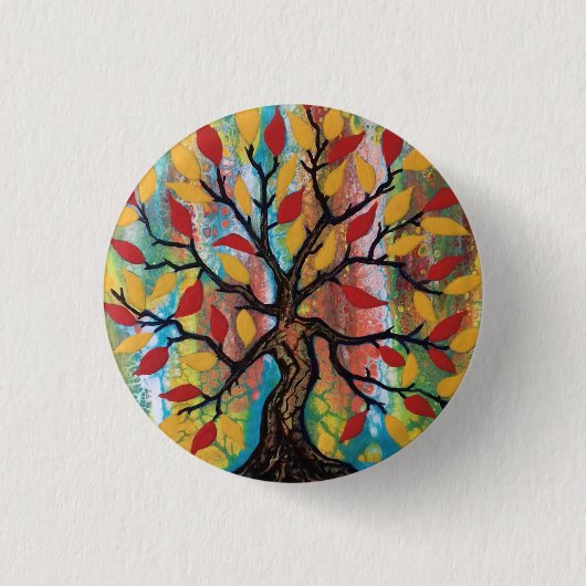 Levensboom Ronde Button 3,2 Cm (Voorkant)