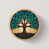 Levensboom Ronde Button 3,2 Cm (Voorkant)