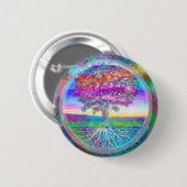 Levensboom Ronde Button 5,7 Cm (Voorkant /achterkant)