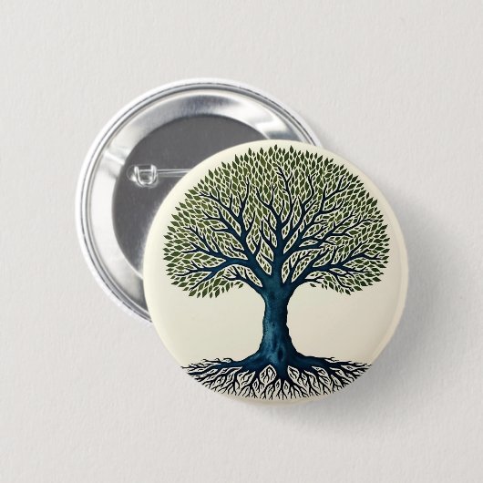 Levensboom Ronde Button 5,7 Cm (Voorkant /achterkant)