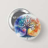 Levensboom Ronde Button 5,7 Cm (Voorkant /achterkant)
