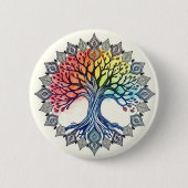 Levensboom Ronde Button 5,7 Cm (Voorkant)