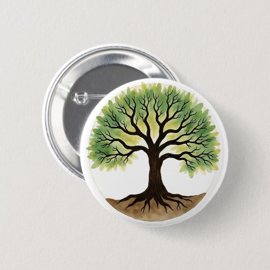 Levensboom Ronde Button 5,7 Cm (Voorkant /achterkant)