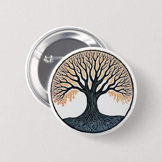 Levensboom Ronde Button 5,7 Cm (Voorkant /achterkant)