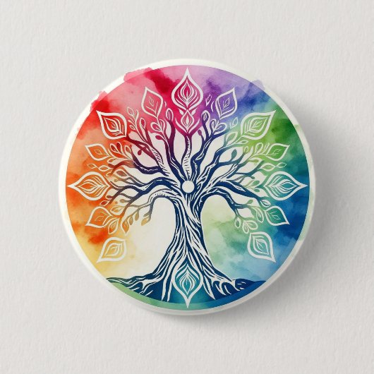 Levensboom Ronde Button 5,7 Cm (Voorkant)