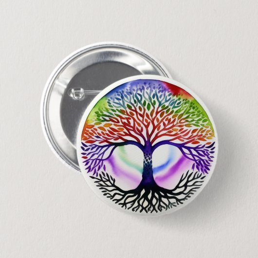 Levensboom Ronde Button 5,7 Cm (Voorkant /achterkant)