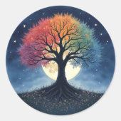 Levensboom Ronde Sticker (Voorkant)