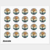 Levensboom Ronde Sticker (Vel)