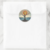 Levensboom Ronde Sticker (Tas)