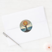 Levensboom Ronde Sticker (Envelop)