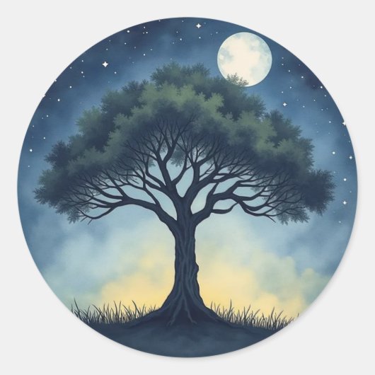 Levensboom Ronde Sticker (Voorkant)