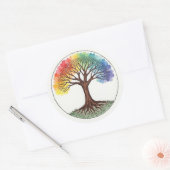 Levensboom Ronde Sticker (Envelop)