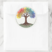 Levensboom Ronde Sticker (Tas)