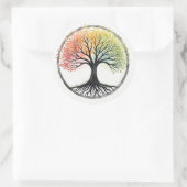 Levensboom Ronde Sticker (Tas)
