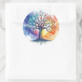 Levensboom Ronde Sticker (Tas)