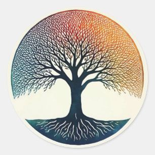 Levensboom Ronde Sticker