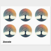 Levensboom Ronde Sticker (Vel)