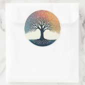 Levensboom Ronde Sticker (Tas)