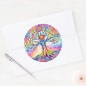 Levensboom Ronde Sticker (Envelop)