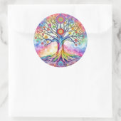 Levensboom Ronde Sticker (Tas)