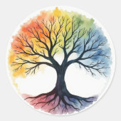 Levensboom Ronde Sticker (Voorkant)