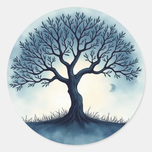 Levensboom Ronde Sticker (Voorkant)