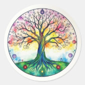 Levensboom Ronde Sticker (Voorkant)