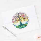 Levensboom Ronde Sticker (Envelop)