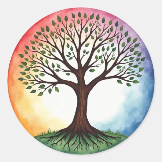 Levensboom Ronde Sticker (Voorkant)