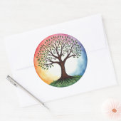Levensboom Ronde Sticker (Envelop)