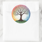 Levensboom Ronde Sticker (Tas)