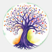 Levensboom Ronde Sticker (Voorkant)