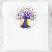 Levensboom Ronde Sticker (Tas)