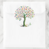 Levensboom Ronde Sticker (Tas)