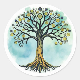 Levensboom Ronde Sticker